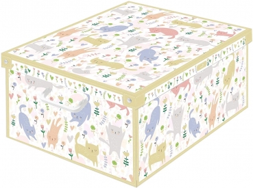 Aufbewahrungsbox Lavatelli Collection Box Katzen, Karton, mehrfarbig, 39 x 50 x 24 cm