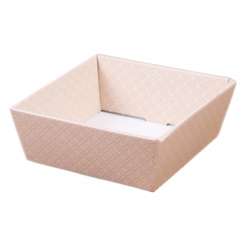 Geschenkkorb Präsentkorb Geschenkbox offen stabil ohne Inhalt creme klein 21 x 21 x 9 cm