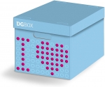Aufbewahrungsbox aus Kartonage DGBox mit Deckel hellblau 32 x 44 x 28 cm