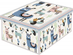 Aufbewahrungsbox Lavatelli Kanguru Box Collection mehrfarbig, Lama Motiv 39x50x24 cm mit Deckel und Tragegriffen