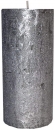 Kerze Deko Stumpenkerze Rustic metallic Silber 70 / 150